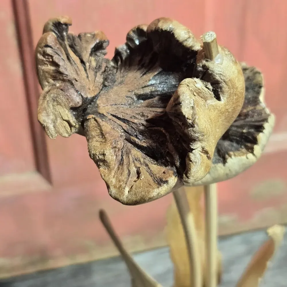 Wood Floral‎ Sculpture Hand Crafted Java Island Habini